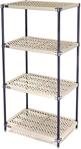Nexel 5 Tier Vented Plastic Shelving 30 W x 21 D x 74 H Nexelon Finish