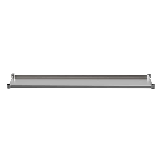 Flash Furniture Woodford Galvanized Under Shelf for Prep and Work Tables - Adjustable Lower Shelf for 30 x 72 Stainless Steel Tables