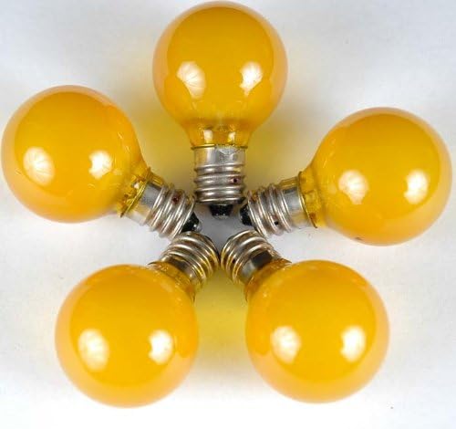 25 Foot G30 Outdoor Patio String Lights with 25 Yellow Globe Bulbs – Indoor Outdoor String Lights – Market Bistro Café Hanging String Lights – C7/E12 Base - Green Wire