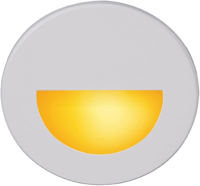 WAC Landscape Lighting LEDme 120V LED Half-Round Indoor and Outdoor Step and Wall Light Amber 1800K LED in White