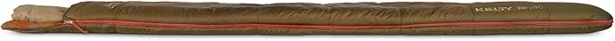 Kelty Wayback Flannel Lined Sleeping Bag Built in Blanket Traditional Rectangle Shape Organic Flannel Cotton Liner Dual Locking Slide Zips