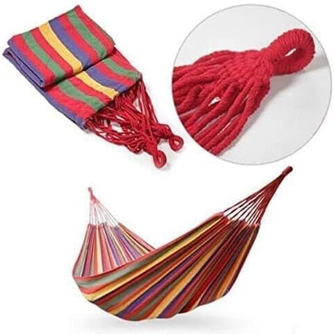 Portable Canvas Hammock – Outdoor Picnic Swing Chair Camping Hanging Bed Sturdy &amp Comfortable for Garden Balcony or Travel – 2-Person Capacity