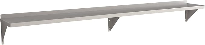 18 Gauge Stainless Steel 12 x 96 Solid Wall Shelf