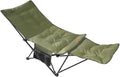 Camping Outdoor Folding Chair Portable Can Sit Lie Fishing Beach Lunch Break Barbecue (Army Green)
