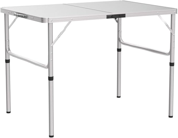 RedSwing Aluminum Folding Table 3 Feet Adjustable Height Lightweight and Portable Camping Table 36x24 Inches