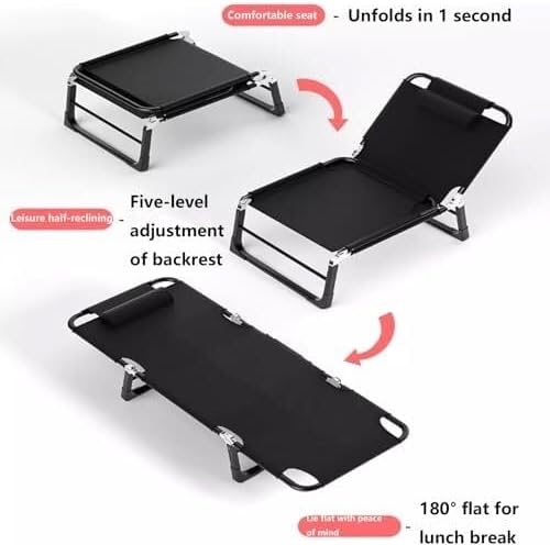 Portable Folding Adult Bed with Detachable Cotton Pad Heavy Duty Steel Frame Camping Cot for Indoor &amp Outdoor(175 * 56 * 26CM)