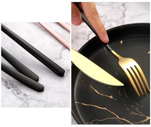 12-Piece Cutlery Silverware Set Stainless Steel Flatware Service for 4 Cutlery Include Knife/Fork/Spoon Mirror Polished Dishwasher(Gold)