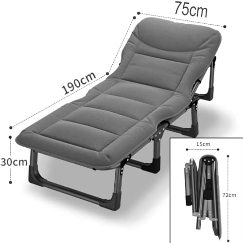 Portable Folding Adult BedAdult Folding Bed Portable Bed for Adults Queen Size Camping Cot Four-Position Adjustable Backrest 3D Headrest Folding Bed Made of Metal for Home Nap Beach Travel
