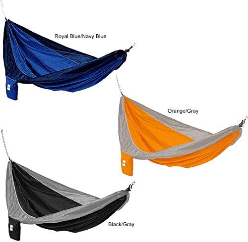 Hammaka Parachute Silk Lightweight Portable Double Hammock In Blue / Brown