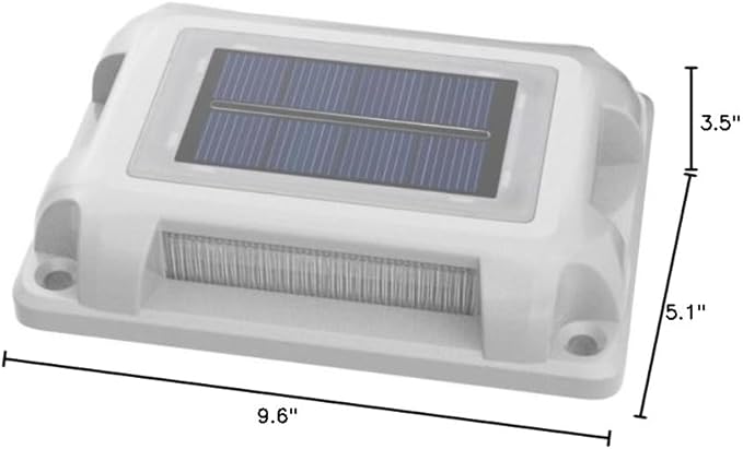 Solar Deck Lights Driveway Dock Lights- 8 Packs Waterproof 1200mAh Solar Powered Outdoor LED Aluminum Dock Lighting Road Markers Step Light for Sidewalk Garden Pathway Yard (White/Warm White)