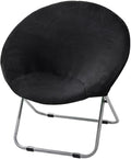 Comfortable Folding Moon Chair with Backrest - Adult Lazy Sofa for Leisure &amp Beach(Black)