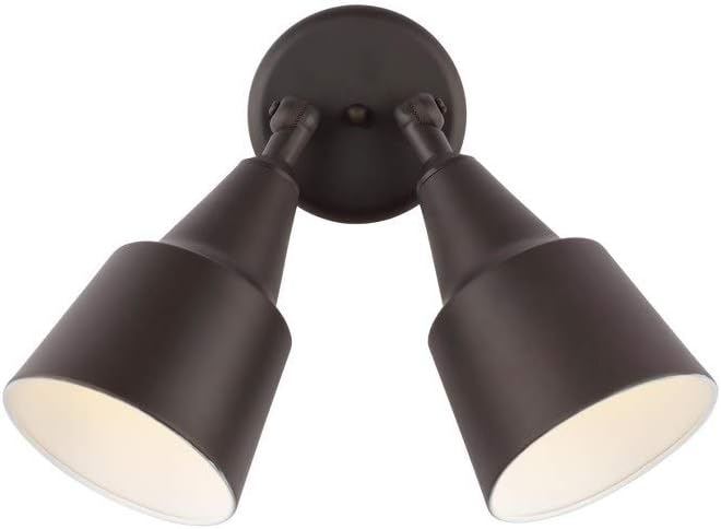 Generation Lighting 8560702-71 Large-Sized Outdoor Flood Light Adjustable Swivel Aluminum Flood Light 2-Light 240 Total Watts 13 H x 23 W Antique Bronze