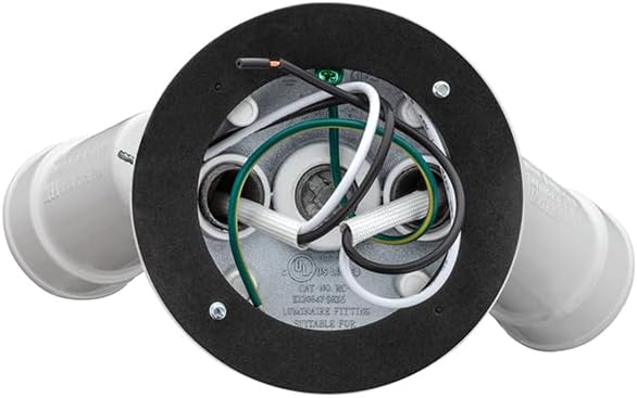 Lithonia Lighting Outdoor Flood Light Fixture Adjustable Twin Par Flood Light Holder for Safety and Security 120 Volts Uses 2 Lamps Up to 150W (Not Included) White (OFTH 300PR 120 WH M12)
