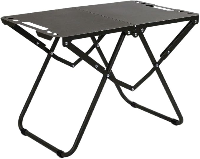 LUMIXA Metal Portable Foldable Table Lightweight Carbon Steel Tactical Camping Small Desk Durable Carbon Steel Outdoor Picnic Table Perfect for Fishing Hiking and BBQ (A#)