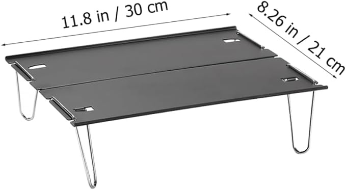 Mipcase 1set Folding Aluminium Alloy Table Detachable Camping Desk Easy to Clean Portable for Outdoor Activities and Indoor Use Compact Design Black