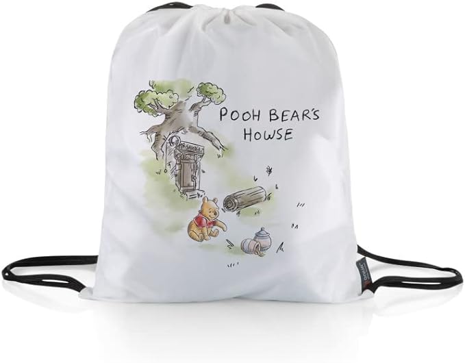 Picnic TIME Disney Winnie the Pooh Impresa Picnic Blanket Lightweight Folding Beach Blanket with Carry Backpack Machine Washable Water Resistant Fleece Picnic Mat (Black and White)