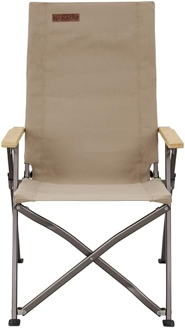 Kakadu Revived Recliner Adjustable Camping Chair w/ 4 Reclining Positions Recycled Heavy-Duty Canvas w/Rugged Aluminum Frame and Bamboo Armrests Foldable Chair Includes Carry Bag