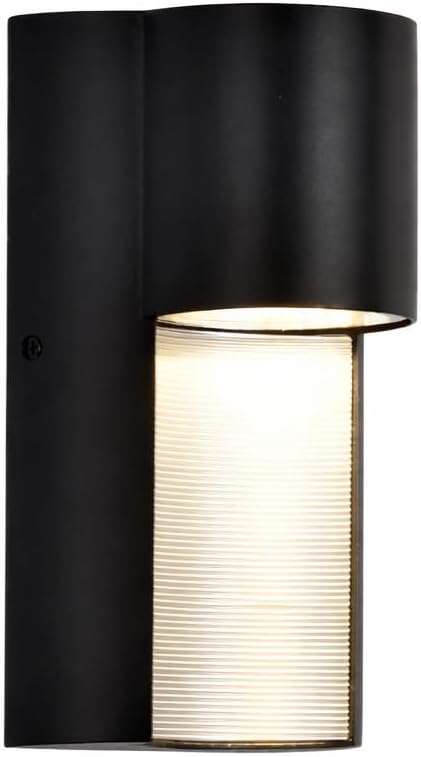 COTTAGE LIFE Modern Outdoor Wall Light Fixture 12W LED Exterior Wall Sconce 1680LM 3000K Warm Light Black Aluminum Waterproof Hardwired Outdoor Wall Lights for Porch Patio Garage Front Door House
