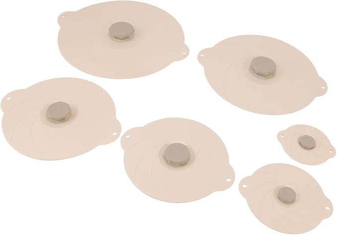 Leak Proof Sealing Heat Resistant Food Grade Silicone Suction Lid for Storage Beige