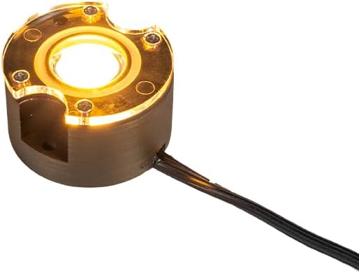 VOLT 12V 3.5W 2700K Warm White IP67 Watertight 330 Lumen Solid Brass BuddyPro Plus LED Puck Light for Deck Step or Hardscape Outdoor Lighting