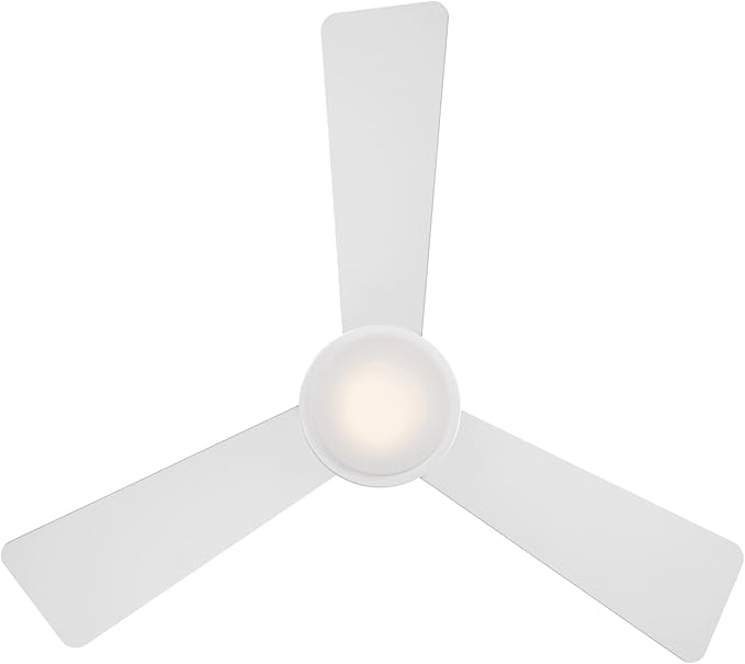 WAC Lighting Hug 3-Blade Aluminum Smart Flush Mount Ceiling Fan in Matte White