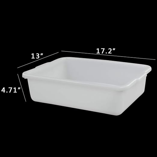Vababa 3-Pack Plastic Commercial Bus Box 13 L Kitchen Bus Tub