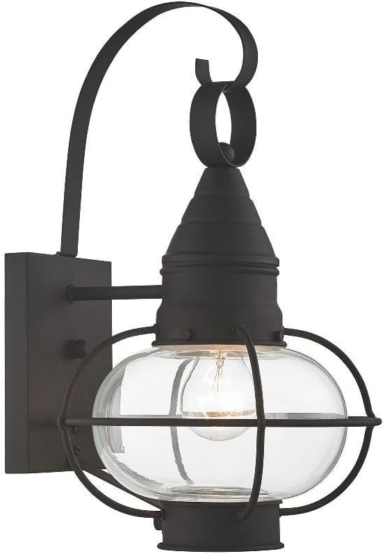 Livex Lighting 26901-04 Transitional One Light Outdoor Wall Lantern from Newburyport Collection in Black Finish 8.75 W x 14.75 H