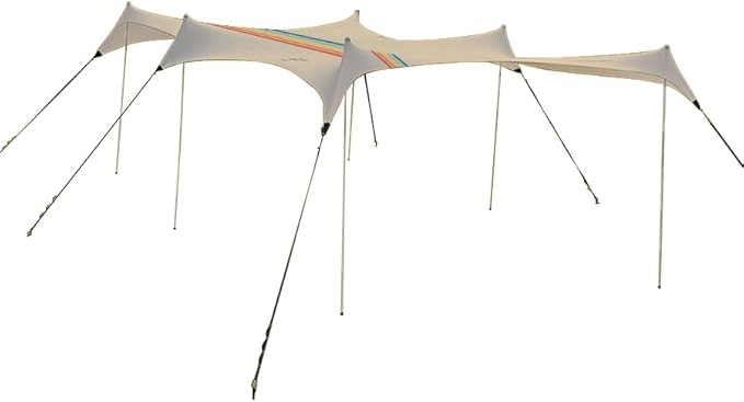 Neso Party Tent - Lightweight and Portable Canopy Tent - Easy Setup for Family Outings On and Off The Beach - Patented Reinforced Corners - UPF 50+ Sun Protection - 8ft Tall 11 x 22ft - Rainbow