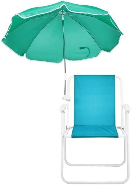 Folding Beach Chair with Umbrella for Adults Lightweight Portable Camping Chair with 265lbs Capacity Adjustable Sun Shade &amp Carry Bag for Travel Picnic Concert &amp Outdoor Mint Green