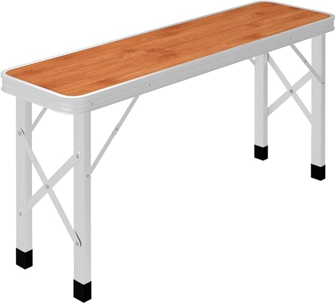 Outdoor RecreationFolding Camping Table with 2 Benches Aluminium BrownSporting Goods