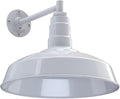 Steel Lighting Co. | Dusk to Dawn | Gardena Barn Light | Outdoor Wall Mounted | 16 Dome | 11 Straight Arm | Farmhouse Light Made in America | White Exterior/White Interior