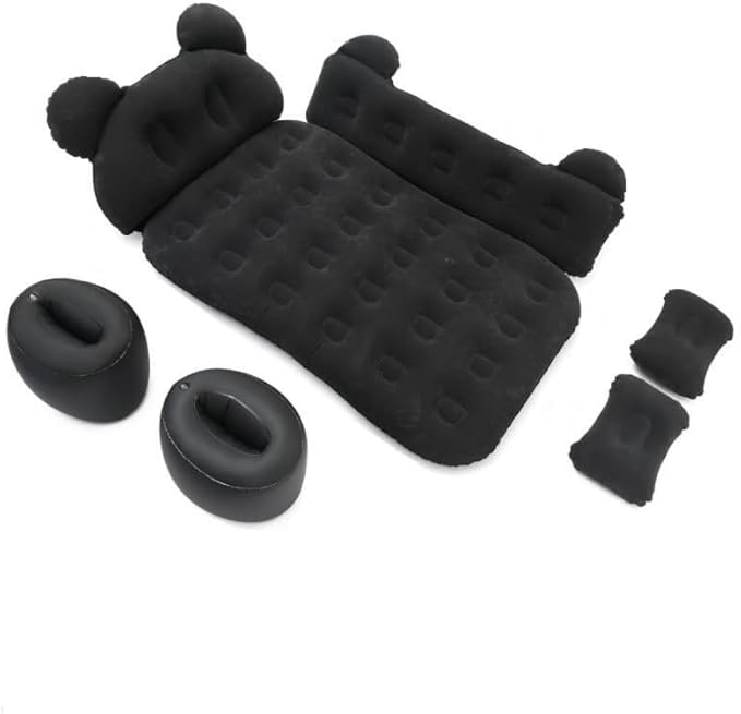 Car Air Mattress for Chevrolet Silverado 1500 2500 3500 2000-2025 Travel Bed Camping Bed Cushion Inflatable Vehicle Air Cot Portable Sleeping Pad Inflatable MattressBlack