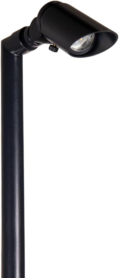 VOLT Innovator 12V Adjustable Cast Brass Path Light (Black) for Low Voltage Landscape Lighting on Outdoor Pathway Walkway Garden Driveway or Patio