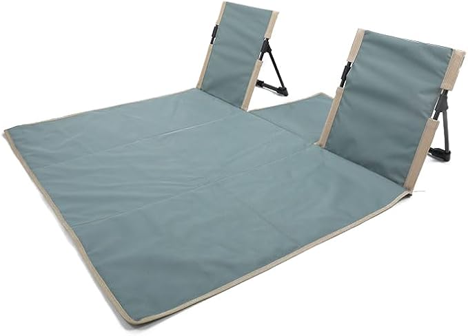 2-Person Portable Beach Lounge Chair with Carry Bag - Lightweight Outdoor Picnic Mat with Back Support for Beach Picnic Concerts Camping &amp Park (Light Blue)