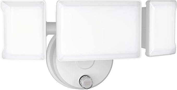 Olafus 60W Flood Lights Dusk to Dawn Outdoor Lighting IP65 Waterproof LED Security Light with Photocell 6000LM Dusk Dawn Outside Light 6500K White Exterior Floodlight for Yard Garden Porch