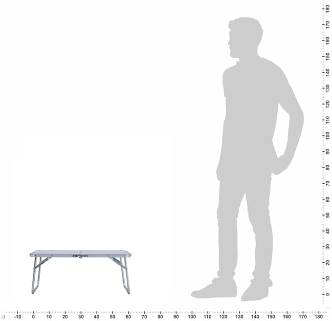 Folding Camping Table White Aluminium 60x40 cm