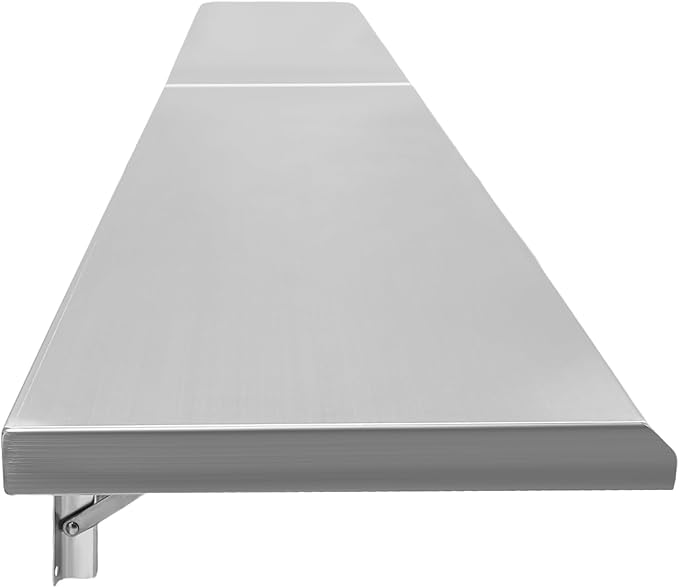 Folding Concession Shelf 96 x 12 Inch Large Wall Mounted Serving Food Shelf Commercial Drop Down Serving Window. Stainless Steel Food Shelve for Kitchen Food Cart Bathroom