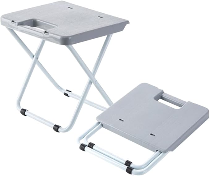 Happyyami Portable Foldable Stool for Outdoor and Home Use Compact Design Lightweight Camping Fishing and Train Travel Grey