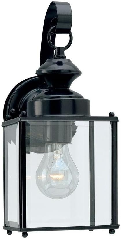 Generation Lighting 8457-12 Jamestowne Transitional One - Light Outdoor Wall Lantern Outside Fixture Black Finish