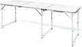 Foldable Camping Table Height Adjustable Aluminium 180 x 60 cm