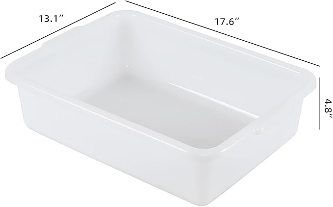 12 Packs 13 L Commercial Tote Box Food Service Bus Tub Trays White