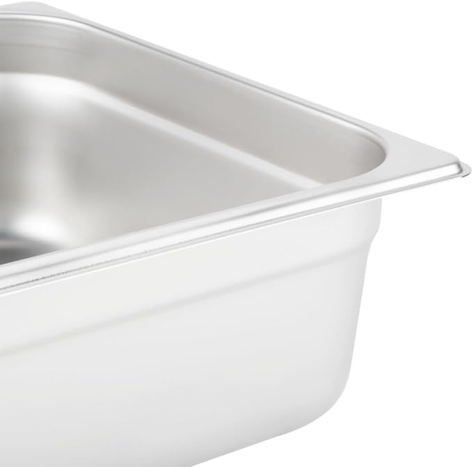 Soro Essentials- Half Size 4 Deep Stainless Steel Anti-Jamming Steam Table Pan 22 Gauge- Chafer Food Pan Stackable Anti-Jam Steam Pan for Hotel Restaurant Supplies Party Buffet Event Catering
