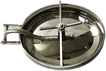 430 * 330mm / 16.9 * 13 Inch Stainless Steel Atmospheric Manhole Cover – 304 Oval Tank Manway with Handwheel Mirror Polished for Food Dairy Brewery &amp Chemical Industries