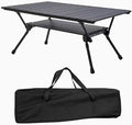 Adjustable Outdoor Camping Table Aluminum Double Lift Folding Table Stable and Lightweight Portable Picnic Table Suitable for Outdoor Camping Picnic Barbecue