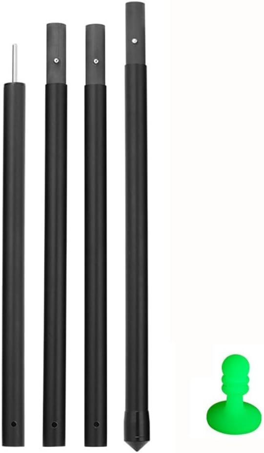 Carbon Fiber Tarp Poles Camping Canopy Adjustable Rods Tent Support Outdoor Hiking Lightweight Portable Multi-Section Design No Tools Required Easy Install Remove Luminous Cap(2.9m)