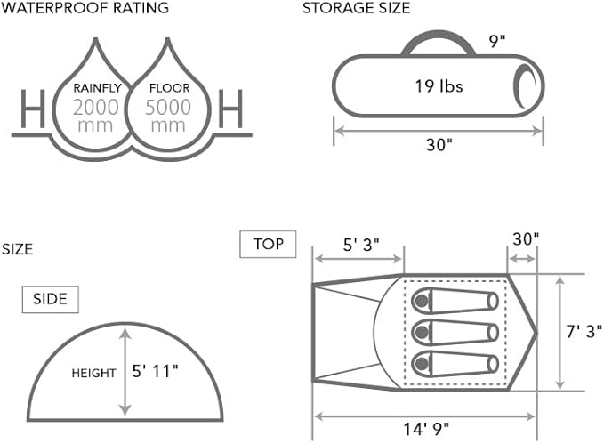 DOD The 1Pull Dome Tent - 3 Person Instant Setup Camping Tent - Waterproof Pop Up Dome Tent with Large Footprint Awning and Front Storage Chamber - Tan