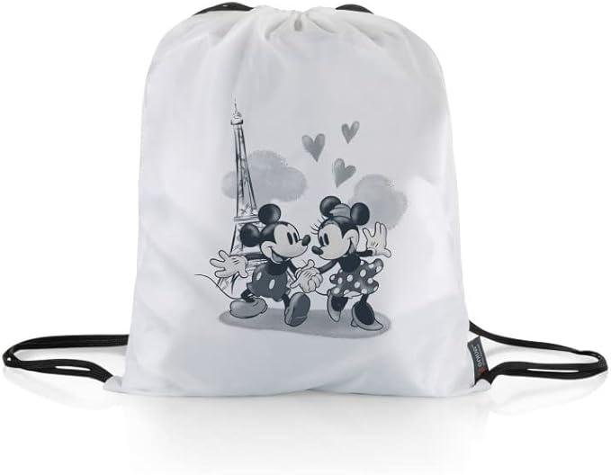 Picnic TIME Disney Mickey and Minnie Mouse Impresa Picnic Blanket Lightweight Folding Beach Blanket with Carry Backpack Machine Washable Water Resistant Fleece Picnic Mat (Black and White)