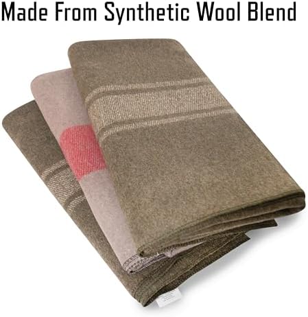 Rothco Striped Outdoor Wool Blanket – Heavyweight Warm and Comfortable Emergency Cover