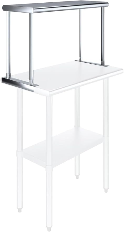 Stainless Steel Single Overshelf for 36 Prep Table – 12 Deep | NSF Certified | Commercial Kitchen Add-On Shelf (12x36)