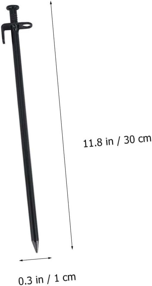 Steel Tent Stakes 30cm Heavy Duty Tent Pegs 4pcs Outdoor Camping Hiking Accessories for Snow and Hard Ground